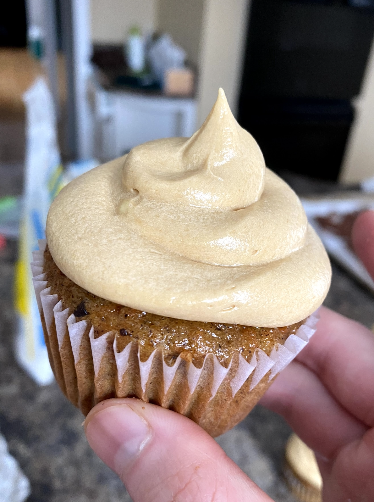 Cupcake with caramel frosting